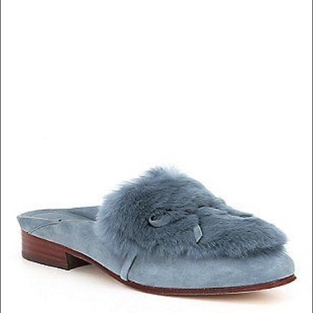 And Daughters Grigon Suede Rabbit Fur Mules